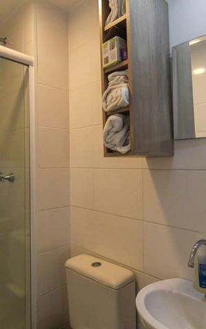 Studio para alugar com 45m², 1 quarto e sem vaga Studio para alugar com 45m², 1 quarto e sem vagaBanheiro