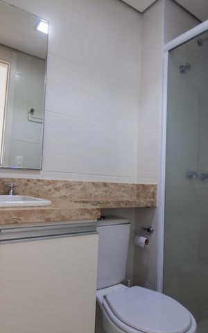 Studio para alugar com 27m², 1 quarto e 1 vaga Studio para alugar com 27m², 1 quarto e 1 vagaBanheiro