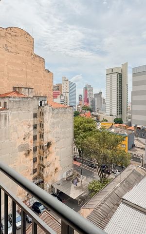 Studio à venda com 26m², 1 quarto e sem vagaVaranda