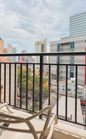 Studio à venda com 26m², 1 quarto e sem vagaVaranda