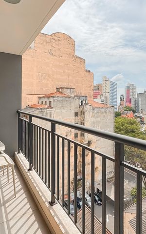 Studio à venda com 26m², 1 quarto e sem vagaVaranda