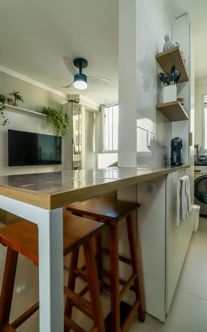 Apartamento à venda com 45m², 2 quartos e 1 vagaCozinha e Área de Serviço
