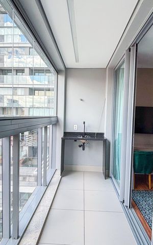 Studio para alugar com 29m², 1 quarto e sem vaga Studio para alugar com 29m², 1 quarto e sem vagaVaranda