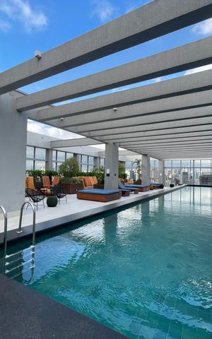 Studio para alugar com 29m², 1 quarto e sem vaga Studio para alugar com 29m², 1 quarto e sem vagaÁrea comum - Piscina
