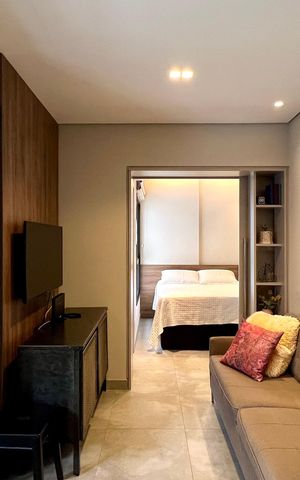 Studio para alugar com 32m², 1 quarto e 1 vaga Studio para alugar com 32m², 1 quarto e 1 vagaSala