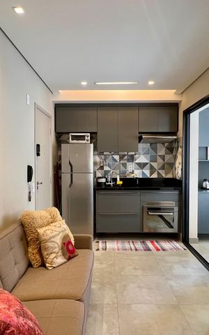 Studio para alugar com 32m², 1 quarto e 1 vaga Studio para alugar com 32m², 1 quarto e 1 vagaSala