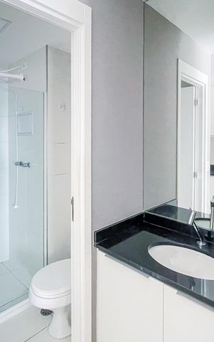 Studio para alugar com 25m², 1 quarto e sem vaga Studio para alugar com 25m², 1 quarto e sem vagaBanheiro