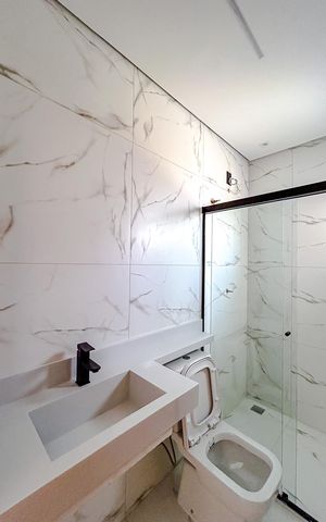 Casa à venda com 160m², 3 quartos e 5 vagasBanheiro da Suíte 1
