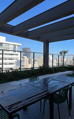 Studio para alugar com 23m², 1 quarto e sem vaga Studio para alugar com 23m², 1 quarto e sem vagaÁrea comum - Churrasqueira