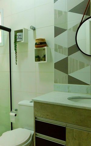 Casa para alugar com 80m², 3 quartos e 2 vagasBanheiro Social