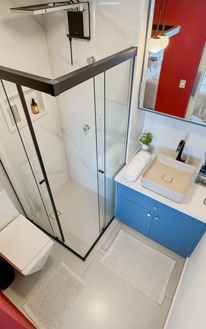 Studio para alugar com 27m², 1 quarto e sem vaga Studio para alugar com 27m², 1 quarto e sem vagaBanheiro