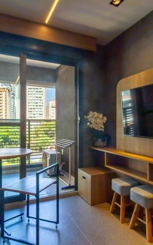Studio para alugar com 27m², 1 quarto e sem vaga Studio para alugar com 27m², 1 quarto e sem vagaSala