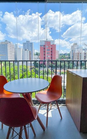 Studio para alugar com 35m², 1 quarto e 1 vaga Studio para alugar com 35m², 1 quarto e 1 vagaVaranda