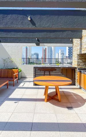 Studio para alugar com 35m², 1 quarto e 1 vaga Studio para alugar com 35m², 1 quarto e 1 vagaÁrea comum - Churrasqueira