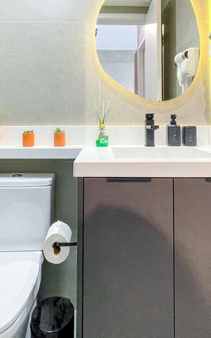 Studio para alugar com 35m², 1 quarto e 1 vaga Studio para alugar com 35m², 1 quarto e 1 vagaBanheiro