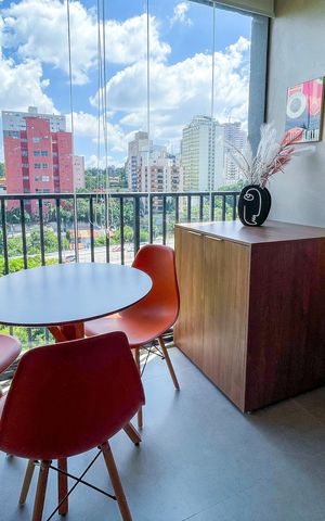 Studio para alugar com 35m², 1 quarto e 1 vaga Studio para alugar com 35m², 1 quarto e 1 vagaVaranda