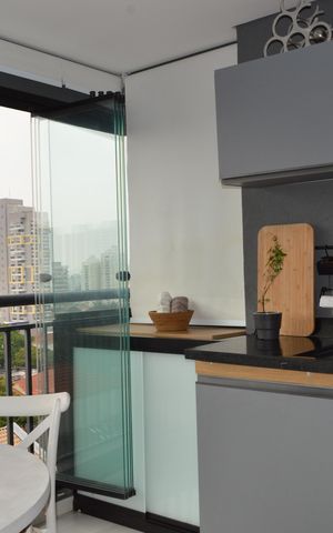 Studio à venda com 37m², 1 quarto e sem vagaVaranda