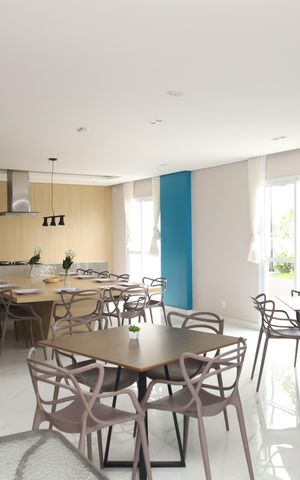 Apartamento à venda com 46m², 2 quartos e 1 vagaÁrea comum - Salão de festas