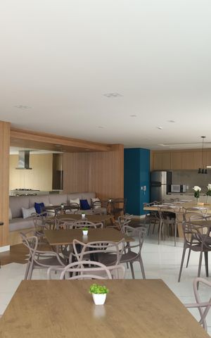 Apartamento à venda com 46m², 2 quartos e 1 vagaÁrea comum - Salão de festas