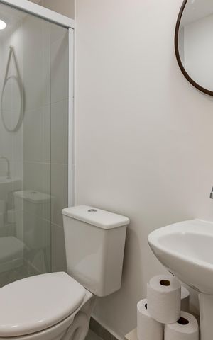 Studio à venda com 25m², 1 quarto e sem vaga Studio à venda com 25m², 1 quarto e sem vagaBanheiro