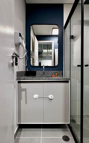 Studio para alugar com 25m², 0 quarto e sem vaga Studio para alugar com 25m², 0 quarto e sem vagaBanheiro