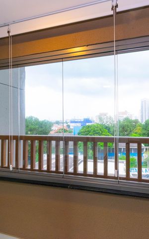 Studio para alugar com 27m², 1 quarto e sem vaga Studio para alugar com 27m², 1 quarto e sem vagaVaranda