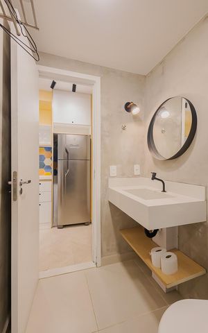 Studio para alugar com 27m², 1 quarto e sem vagaBanheiro