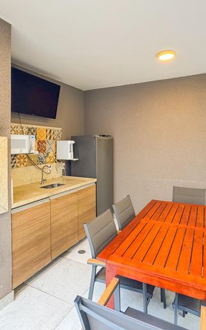 Apartamento à venda com 34m², 1 quarto e 1 vagaChurrasqueiras