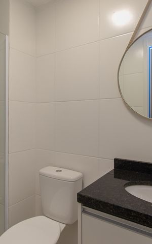 Apartamento para alugar com 27m², 1 quarto e sem vaga Apartamento para alugar com 27m², 1 quarto e sem vagaBanheiro da Suíte