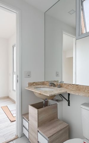 Studio para alugar com 32m², 1 quarto e 1 vaga Studio para alugar com 32m², 1 quarto e 1 vagaBanheiro