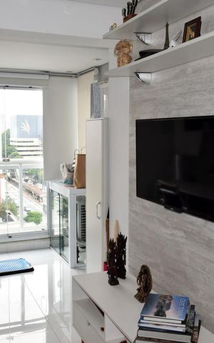 Apartamento para alugar com 75m², 1 quarto e 2 vagasSala