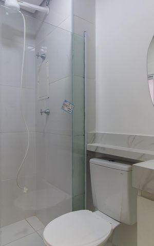 Studio para alugar com 38m², 1 quarto e sem vaga Studio para alugar com 38m², 1 quarto e sem vagaBanheiro