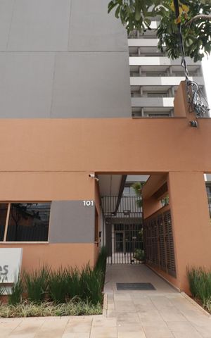 Studio para alugar com 23m², 1 quarto e sem vagaFachada e portaria