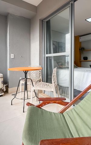 Studio para alugar com 25m², 1 quarto e sem vagaVaranda