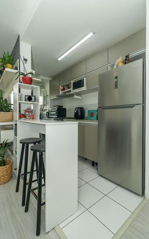 Apartamento à venda com 55m², 2 quartos e 1 vagaCozinha e Área de Serviço