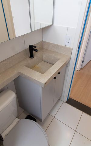Apartamento à venda com 46m², 2 quartos e 1 vaga Apartamento à venda com 46m², 2 quartos e 1 vagaBanheiro