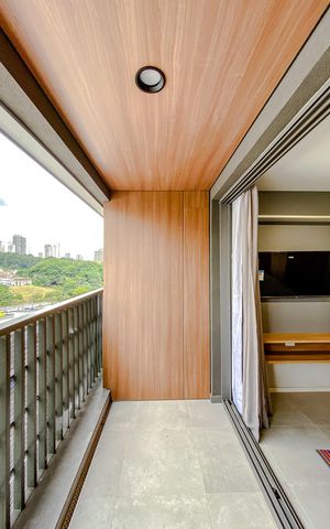 Studio para alugar com 25m², 1 quarto e sem vagaVaranda