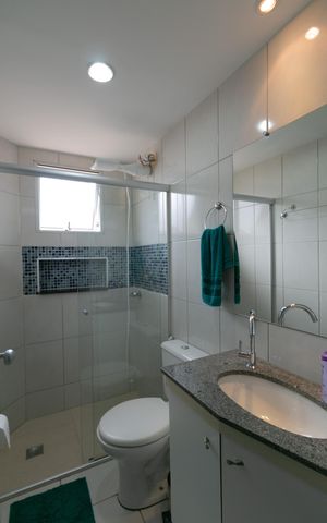 Casa de condomínio à venda com 125m², 3 quartos e 2 vagas Casa de condomínio à venda com 125m², 3 quartos e 2 vagasBanheiro Social