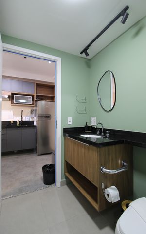 Studio para alugar com 27m², 1 quarto e sem vagaBanheiro