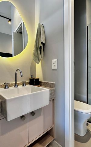 Studio para alugar com 24m², 1 quarto e sem vaga Studio para alugar com 24m², 1 quarto e sem vagaBanheiro
