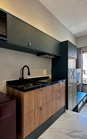 Studio para alugar com 24m², 1 quarto e sem vaga Studio para alugar com 24m², 1 quarto e sem vagaCozinha