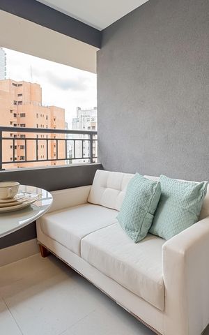 Studio para alugar com 30m², 1 quarto e sem vaga Studio para alugar com 30m², 1 quarto e sem vagaVaranda