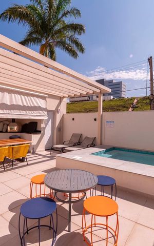 Studio à venda com 45m², 1 quarto e 1 vaga Studio à venda com 45m², 1 quarto e 1 vagaÁrea comum - Churrasqueira