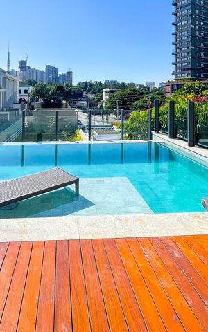 Studio para alugar com 28m², 1 quarto e sem vaga Studio para alugar com 28m², 1 quarto e sem vagaÁrea comum - Piscina