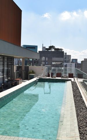 Studio para alugar com 33m², 1 quarto e sem vagaPiscina