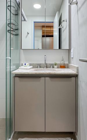 Studio para alugar com 24m², 1 quarto e sem vaga Studio para alugar com 24m², 1 quarto e sem vagaBanheiro