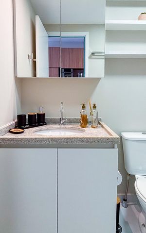 Studio para alugar com 24m², 1 quarto e sem vaga Studio para alugar com 24m², 1 quarto e sem vagaBanheiro