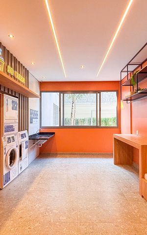 Studio para alugar com 24m², 1 quarto e sem vaga Studio para alugar com 24m², 1 quarto e sem vagaLavanderia