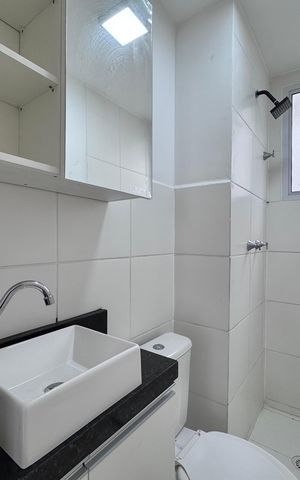 Apartamento à venda com 43m², 2 quartos e 1 vaga Apartamento à venda com 43m², 2 quartos e 1 vagaBanheiro Social