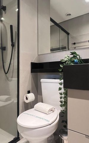 Studio à venda com 27m², 1 quarto e sem vaga Studio à venda com 27m², 1 quarto e sem vagaBanheiro